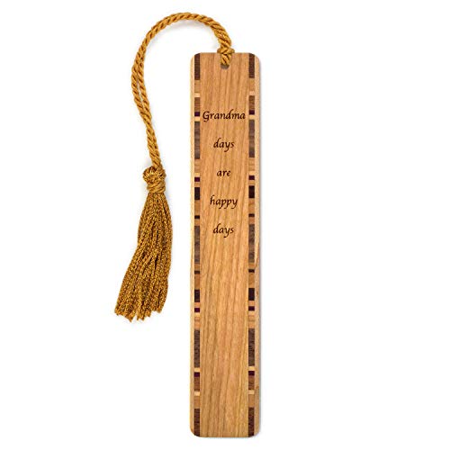Personalized Grandma Days Are Happy Days Quote, Engraved Wooden Bookmark - Made In Usa - Also Available Without Personalization #TOP13
