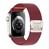 【Boucle de sécurité en métal】Ce bracelet de rechange élastique est doté d'une boucle de sécurité innovante de type parachute, en acier inoxydable léger. Son système de double verrouillage assure un maintien sûr et fiable. Cette boucle est très sécurisée, comme une ceinture de sécurité de parachute. Ne convient pas aux personnes allergiques aux métaux ; veuillez vérifier avant de commander !