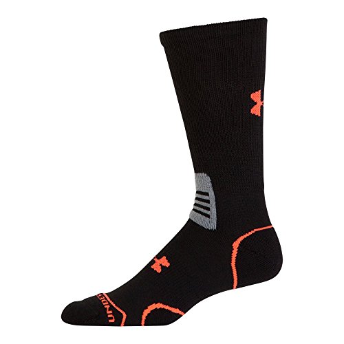 Under Armour Men's Hitch Lite II Crew Boot Socks, Black/Orange, Medium