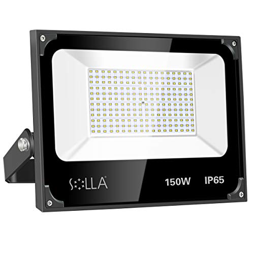 150W LED Flood Light, SOLLA Super Bright Security Light 700W Halogen Equivalent 12900LM 3000K Warm White, Outdoor IP65 Waterproof Floodlight LED Wall Light Spot Light Fixture Exterior Flood Lighting