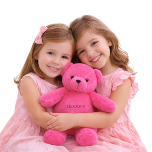 Image of 1.5ft Teddy Bear Soft Toy for Girls Boys Kids, Pink, Plush Stuffed Baby Gift Birthday, 45cm
