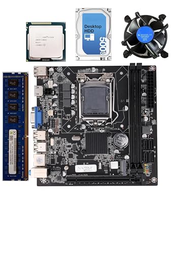 Image of H61 Motherboard Combo /Kit with i5-3470 Processor, 500GB HDD, 8GB DDR3 RAM, Mysterious Gift, and Free CPU Fan at (Window 10 Pro /MS Office).