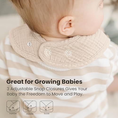 Image of Konssy 10-Pack Muslin Baby Bibs for Drooling and Teething