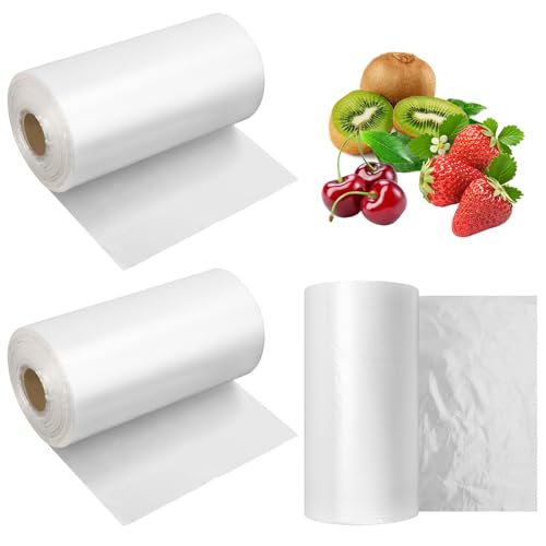 3 Roll 8 x 12 inch Plastic Produce Bags (3 Roll total 1410 PCS), Plastic Roll Bags for Fresh Produce, Fruits, and Vegetables, Durable and Convenient by KUKLIPJIM.