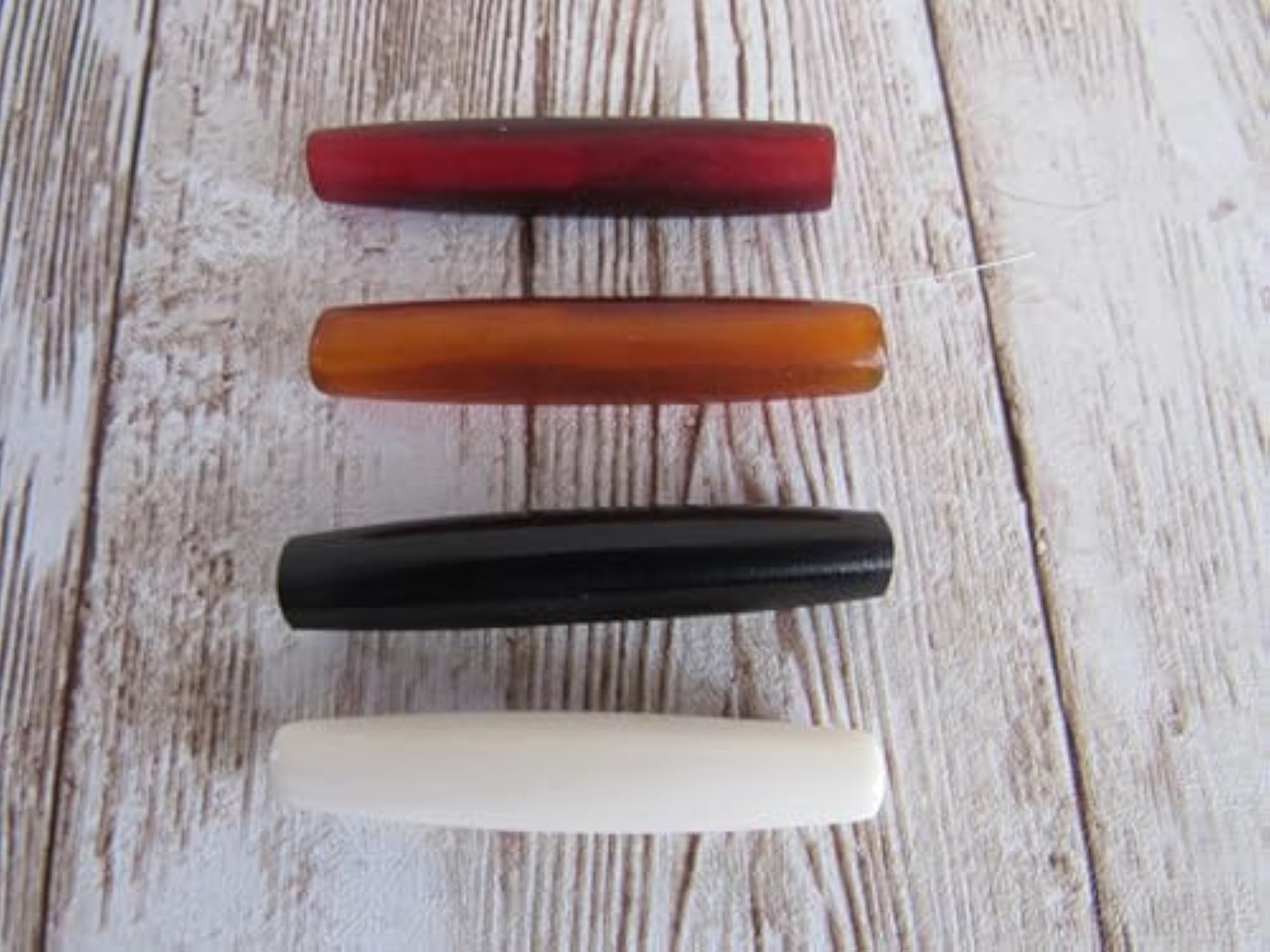 Genuine Red Buffalo Bone Hairpipe Beads, 100 Pieces