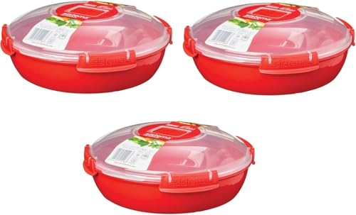 Sistema Microwave Mikrowellen Teller, 1,3 l, rot 3er Set 1118