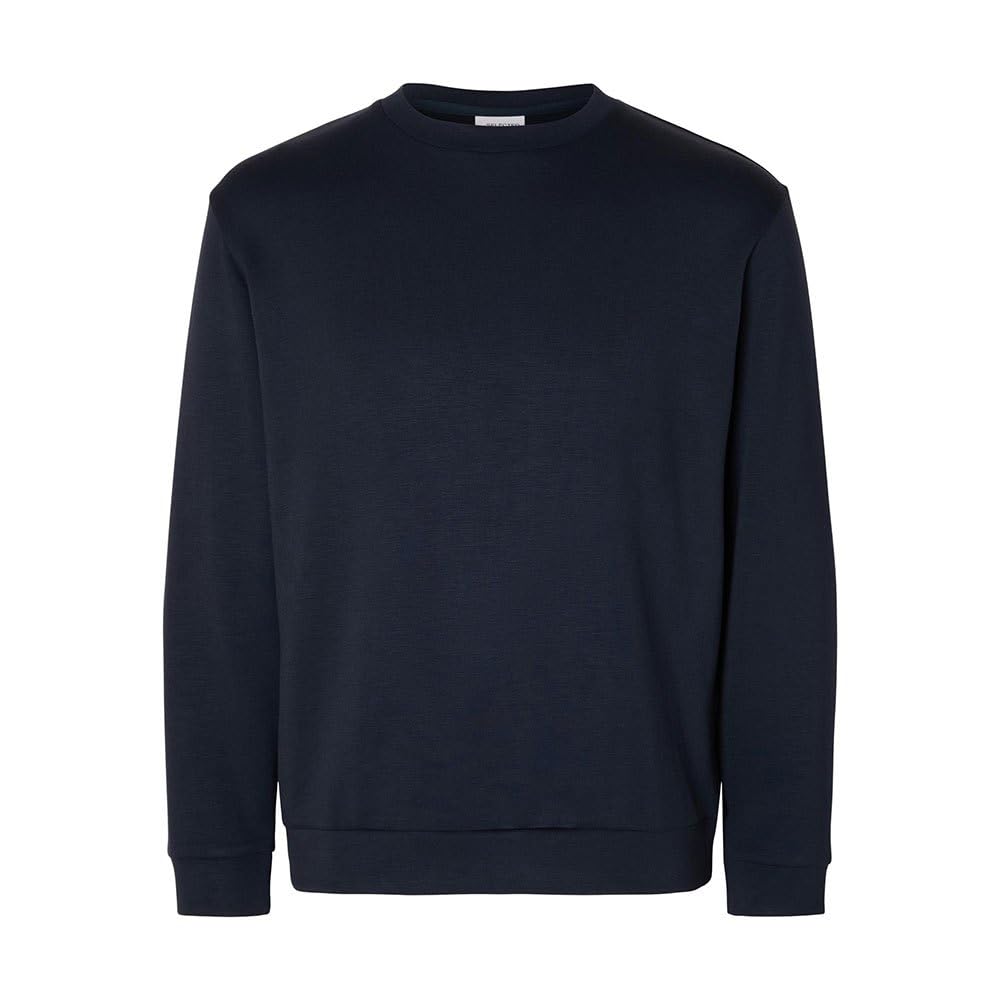 SELECTED HOMME Men's Slhemanuel Soft Crew Neck Sweat Noos Sweatshirt, Sky captain, M