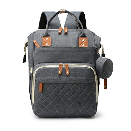 Hltxia Diaper Bag Backpack, Multi-Function Travel Backpack, Unisex Large Diaper Bags For Mun & Dad (Grey) #TOP2