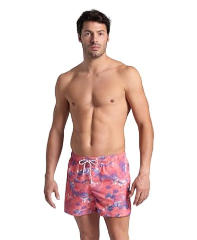 ARENA Men's Water Prints Beach Short Ao szorty plażowe Męskie, Calypso Coral-multi, M