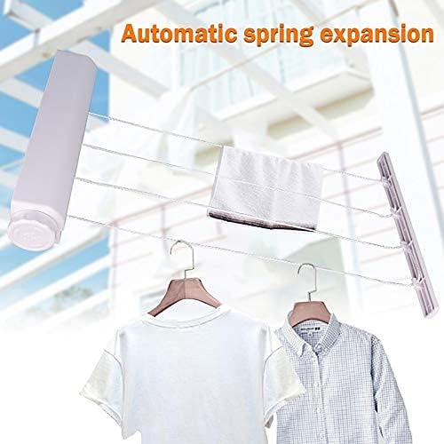 Wall Mounted Hanger Retractable Indoor Clothes Hanger Drying Rack Towel Rack Automatic Telescopic Four Five-Thread Clothesline (Size : 5) (4) image 5