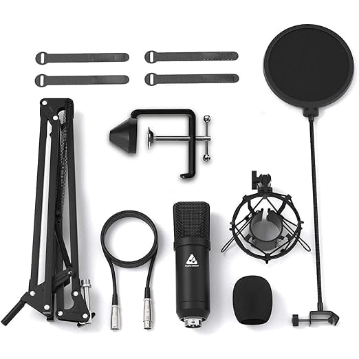 Image of Audio Array Mic | Professional Studio Recording Bundle with Podcast Mic | 2x2 USB Audio Interface | Condenser Microphone | Studio Headphones | Boom Arm | 24-Bit /192kHz Recording Kit PB-10