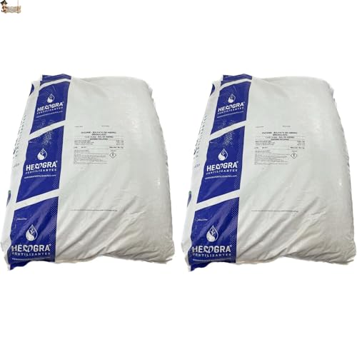 BricoLoco.com Hierro para plantas ¡¡Pack 50 kgs.(2x25kg)!! Sulfato hierro granulado reverdeciente para plantas, árboles cítricos, frutales, limonero. Abono hierro contra clorosis férrica (25 kgs., 2)