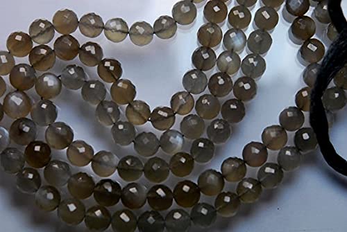 Rondelle pierre de lune grise AAA facettée LKBEADS éclat minéral de luxe