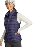 Eddie Bauer Women's Microlight Down Vest, Dark Mulberry, S