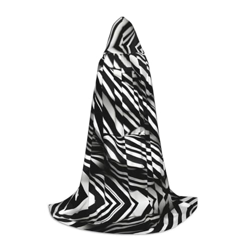 Cape à capuche d'Halloween à rayures fluides : costume grand confort pour bal masqué