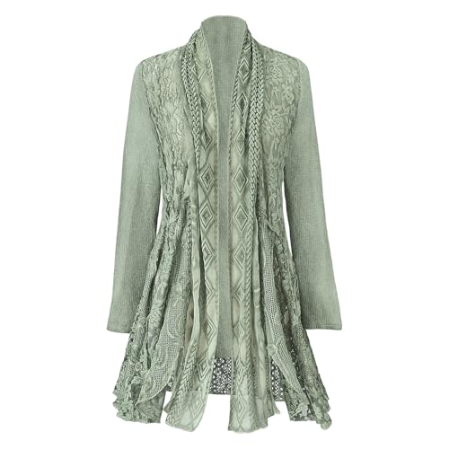 Sage Green Boho Jacket, Women’sLightweight Coat, Open Front Cardigan with Long Sleeves, Dressy or Casual Fashion