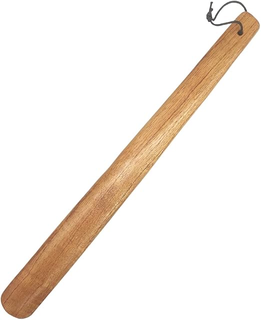 Strong Wood Beech Shoe Horn 16 inches Wooden Shoe Horn Long Handle Slim Shape Shoe Dressing Aid for Men Women