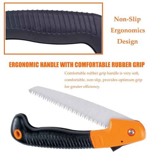 Image of Veltrix Pruning Gardening Saw | Sharp Blade Hand Saw for Tree, Branch & Wood Cutting | Lightweight, Durable Tool for Camping & Outdoor Use (Folding Pruning Saw 8 inch)