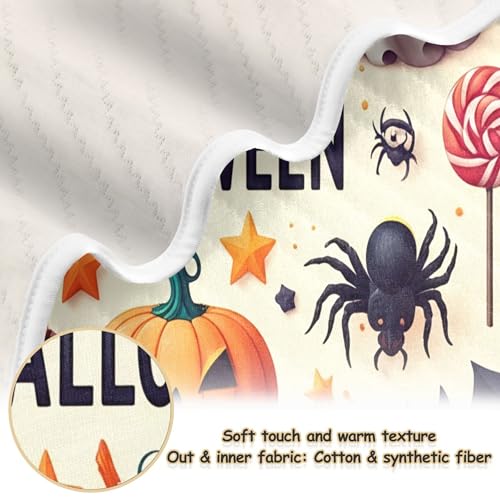 Burbuja Halloween Themed Elements Baby Blanket for Boys Girls, Nursery Soft Warm Swaddling Receiving Baby Blankets, 30x40 in Toddler Blanket2