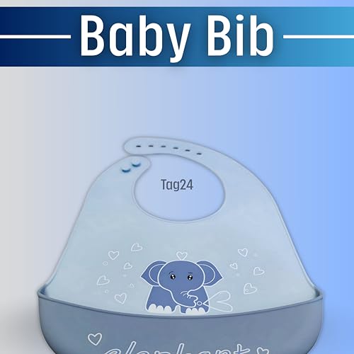 Image of Baby Bib for Feeding and Weaning Babies and Toddlers | Waterproof, Washable, Reusable | Adjustable Neckline with Buttons | Easy to Clean and Non-Messy Design