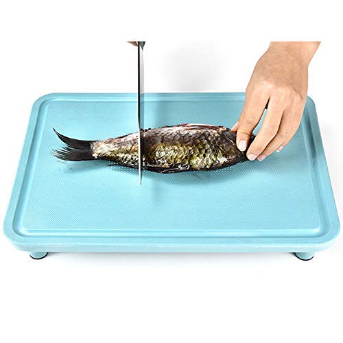 Großes Kunststoff-Schneidebrett mit Saftrille, Schneidebrett mit rutschfestem Fußbrot Gebäck Carving Board Geschirrspüler Safe-Blau