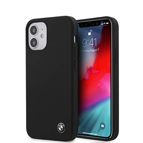 BMW BMHCP12SSILBK Étui Rigide en Silicone pour iPhone 12 Mini 5,4" Noir
