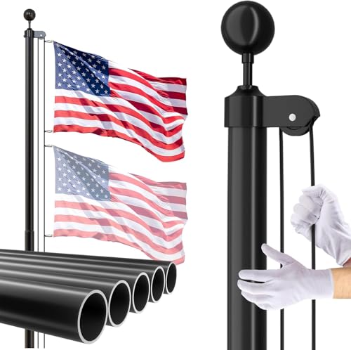 Flag Pole for Outside House, 20 FT Heavy Duty 45K PSI & 95 HBW Hard Aerospace Aluminum Flagpole Kit,