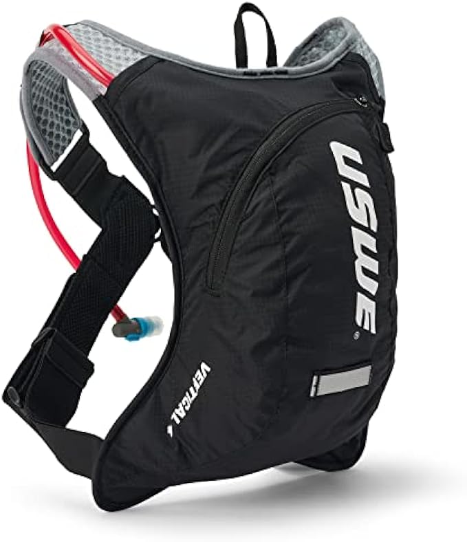 USWE Vertical Hydration Pack - Backpack with 2L/70oz Water Bladder for Trail Running, Motorbiking, MTB and Biking