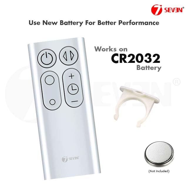 Image of 7SEVEN Compatible with Dyson Fan Remote Original Part Number 965824-01 965824-02 Which Suitable for AM06 AM07 AM08 Model's Fan, Non Magnetic Housing, Required CR2032 Battery