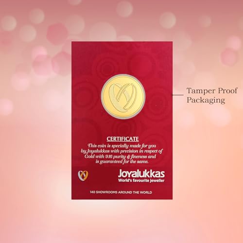 Image of Joyalukkas 22K (916) Purity Gold Coin | Yellow Color | Round Shape | Lakshmi And Ganapathi Design.