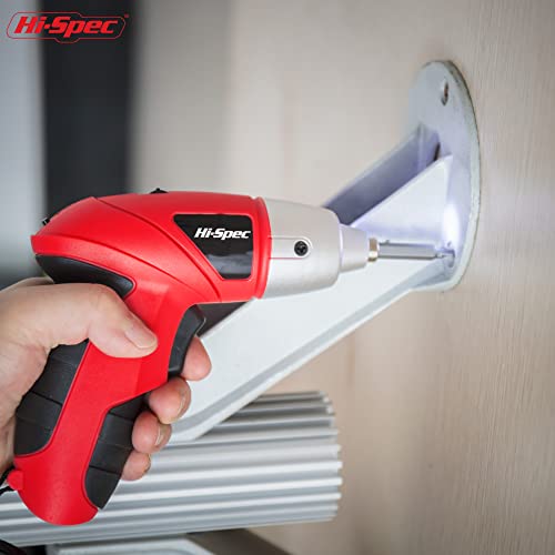 Hi-Spec 27Pc 3.6V Red Usb Small Power Electric Screwdriver Set. Cordless & Rechargeable With Driver Bit Set #TOP4