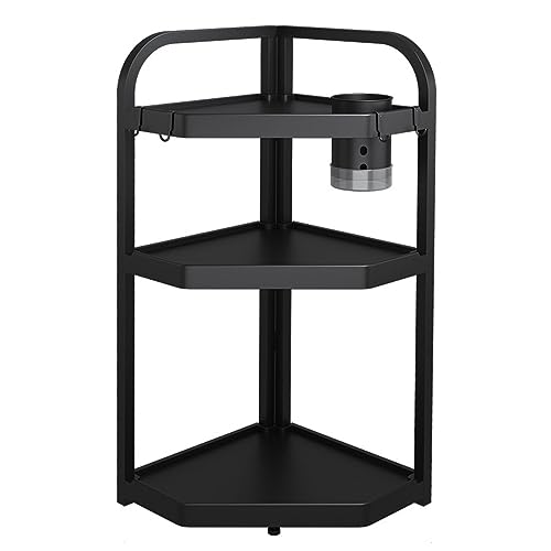 baginbaginbag Organizador esquinero de acero inoxidable, para ahorro de espacio en encimeras de cocina, diseño triangular, instalación sin tornillos, almacenamiento de 3 niveles