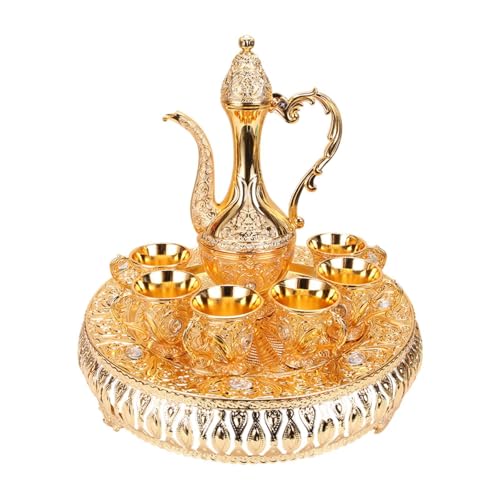 Tetera de café vintage con tetera, juego de té, artesanías, tetera, bandejas de té, juego de servir agua for mesa de comedor, decoración del hogar