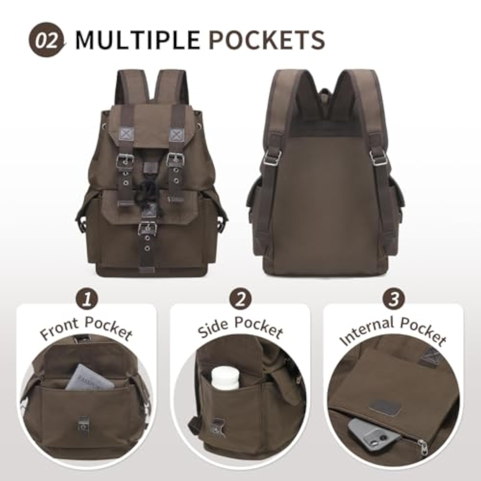 Vintage Canvas Casual Daypack Backpack