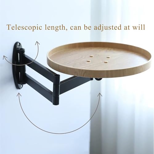Table pliante murale et ronde - Petit bureau télescopique et amovible