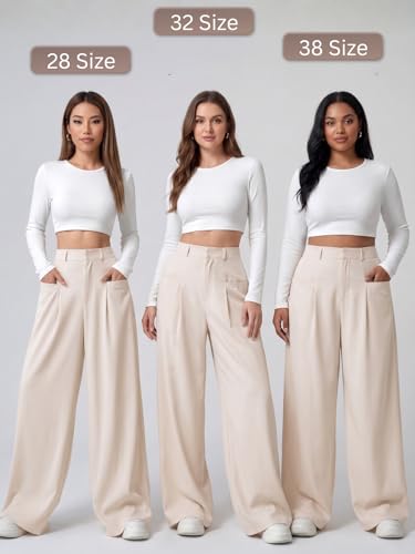 Image of GRECIILOOKS Trousers for Woman | Womens High Rise High Waist Flared Korean Style | Formal Pant for Women Office Wear| Track Pants for Womans Elegant for College & Events (Available in Plus Size)