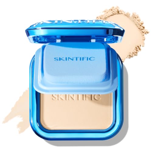 Image of SKINTIFIC Ultra Cover Powder Foundation For Oily Skin 00 Porcelain | Full coverage matte finish, one-swipe flawless, oil control, long-lasting pore-blurring pressed powder for oily skin.