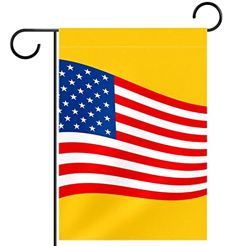 Drapeau de bienvenue de jardin américain jaune pour déco extérieure