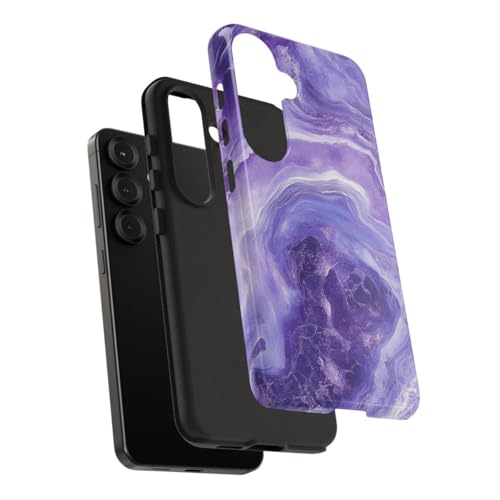 Coque Samsung S25 marbre violet rigide contre les rayures - 4