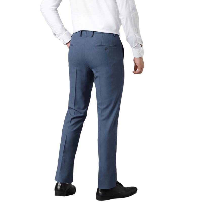 Image of SUBTRACT Men 4 Way Stretch Wrinkle Free Slim Fit Formal Trouser in with 2 Inch Flexible Waistband | Men's Trousers for Office Or Party