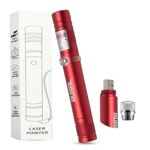 Image of Ruaal Red Laser Pointer High Power | Smart USB Rechargeable Laser Light Pen | Laser Light Powerful Long Range 2,500m Beam | Laser Pointer for Presentation, Stargazing, Outdoor Use