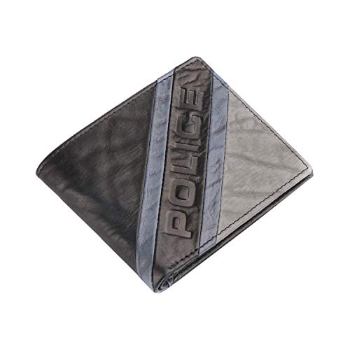 Image of Police Men's Genuine Leather Slim RFID Blocked Wallet with 6 Card Slots, 2 Currency Compartments, 2 Slip-in Pockets | Gifts for Gents - Black /Navy /Stone