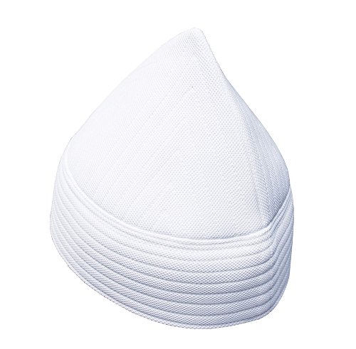 TheKufi White Semi-Rigid Soft Handcrafted Tall Naqshbandi Tariqah Sufi Muslim Nakshibendi Kufi Hat (L)