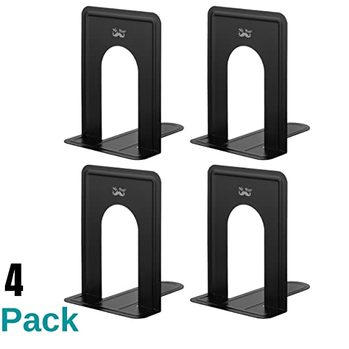 Mr. Pen- Book Ends, Black, 4 Pack, Heavy Duty Metal Bookends For Shelves, Book Holders For Shelves, Book Stoppers, Book Holders, Book Ends For Office, Metal Bookends, Book Ends To Hold Books. #TOP1
