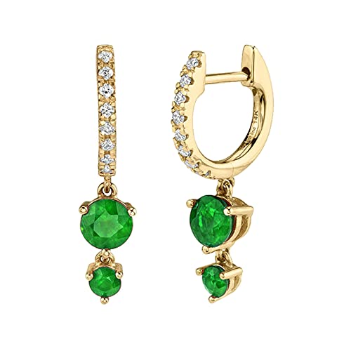 Boucles d'oreilles en Or pendantes femmes argent sterling 925 et zircone