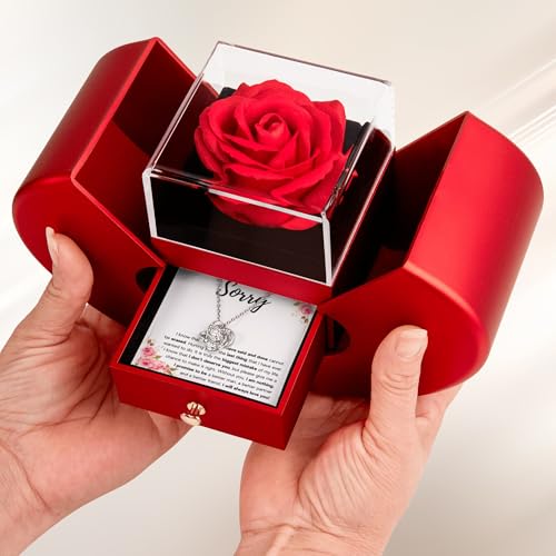 FG Family Gift Mall Im Sorry Gifts For Her, Apology Gifts For Her, I Love You I'm Sorry Gift, Giant Sorry Forgiveness Necklace with Message Card and Gift Box (Heart Box, Interlocking Mistake) by FG Family Gift Mall - Used condition - Image 6
