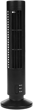 Tower Fan for Bedroom, 12.99in Height Portable Air Cooler Vertical Bladeless Fan Standing USB Desk Fans for Office, Home, Living Room Black