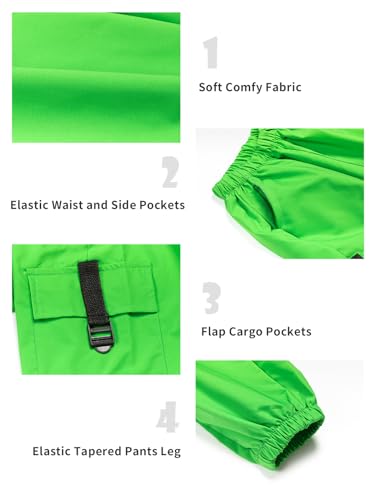Image of Rolanko Girls Cargo Pants for Kids Loose Streetwear Hip Hop Dance Cotton Cargo Jogger Pants for Kids 4-15 Years