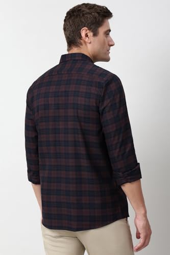 Image of Peter England Men's Checkered Slim Fit Shirt