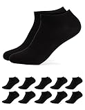 Occulto calcetines tobilleros 100% algodón hombre & mujer pack de 10 pares (modelo: Manu) Negro 44-45